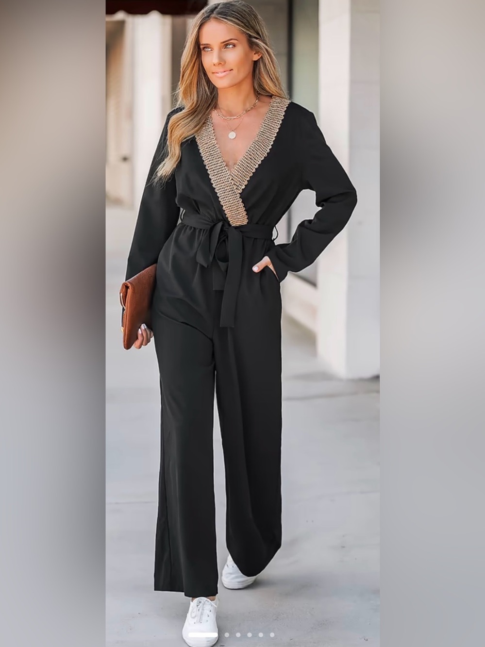 NWOT Cupshe Black Jumpsuit with Contrast Trim